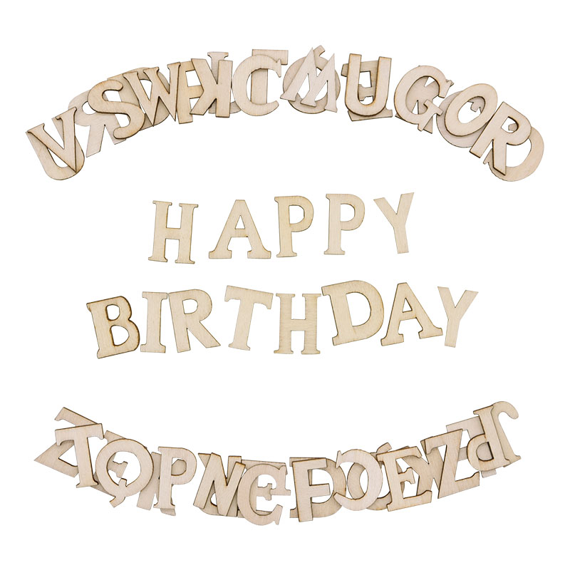 Craft Embellishments - 100 pz lettere alfabeto in legno