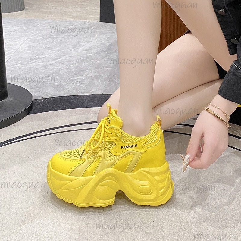 Guipure Lace Panel - Sneakers da Donna con Zeppa e