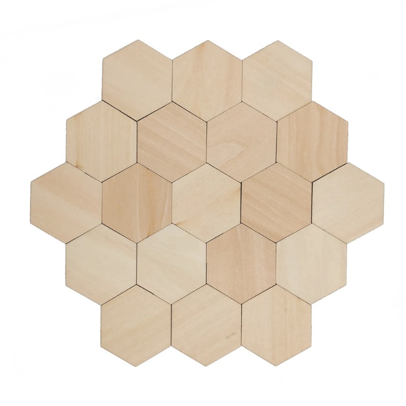Craft Embellishments - 10-120mm Fette vuote esagonali in legno