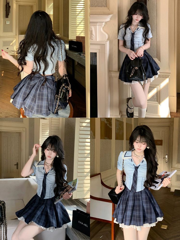 Nuovo Set Estivo Preppy Y2K 2  - Elastic Lace Trim recensione e prezzo